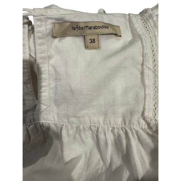 La Fée Maraboutée White Flutter Sleeve Dress, FR 38 (US M) - Picture 7 of 7